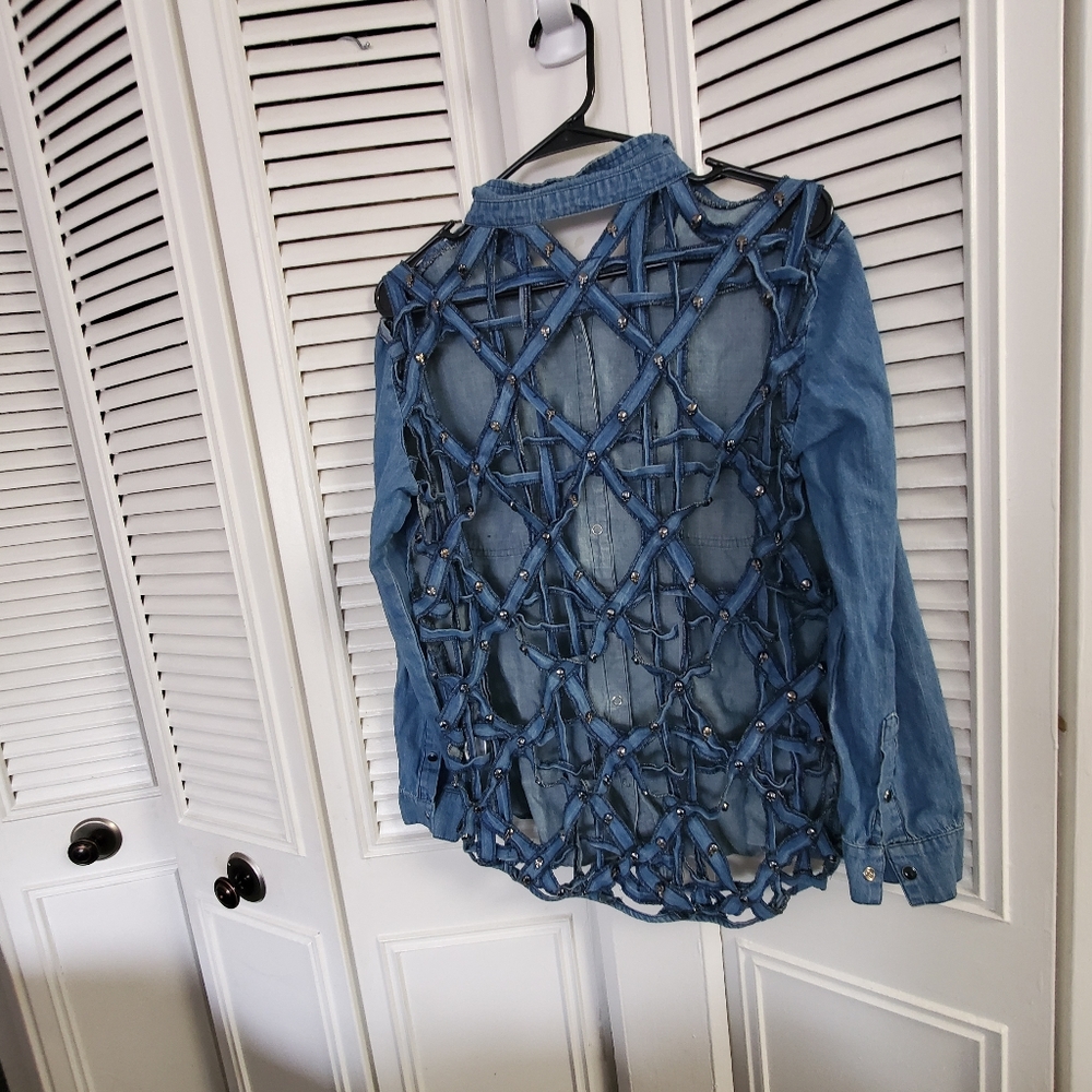 Denim button down shirt sz sx